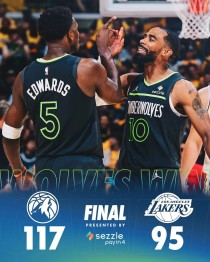 NBA｜森林狼3人20+轻取湖人抢开门红，东契奇空砍37+8