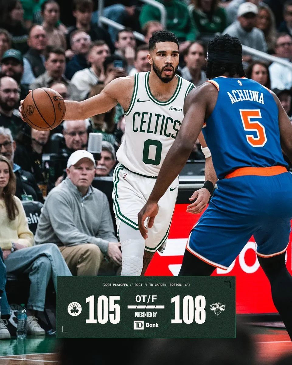 NBA｜尼克斯108-105加时逆转绿军，布伦森OG合砍58分  第3张